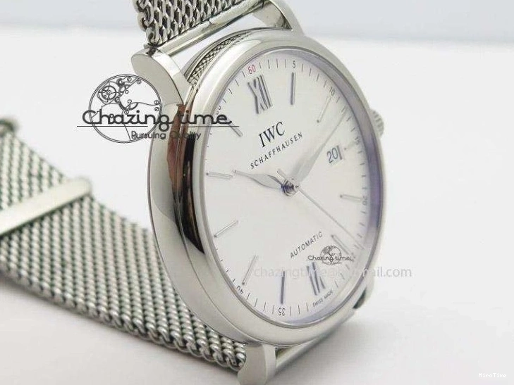 MIROTIME 0116 Portofino SCHAFFHAUSEN SS MKF 1:1 Best Edition White Dial On Mesh Bracelet A TravelReady 7341